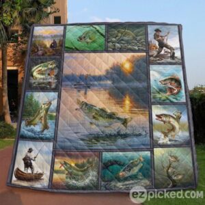 Gone Fishing Quilt Blanket Vq06  Quilt